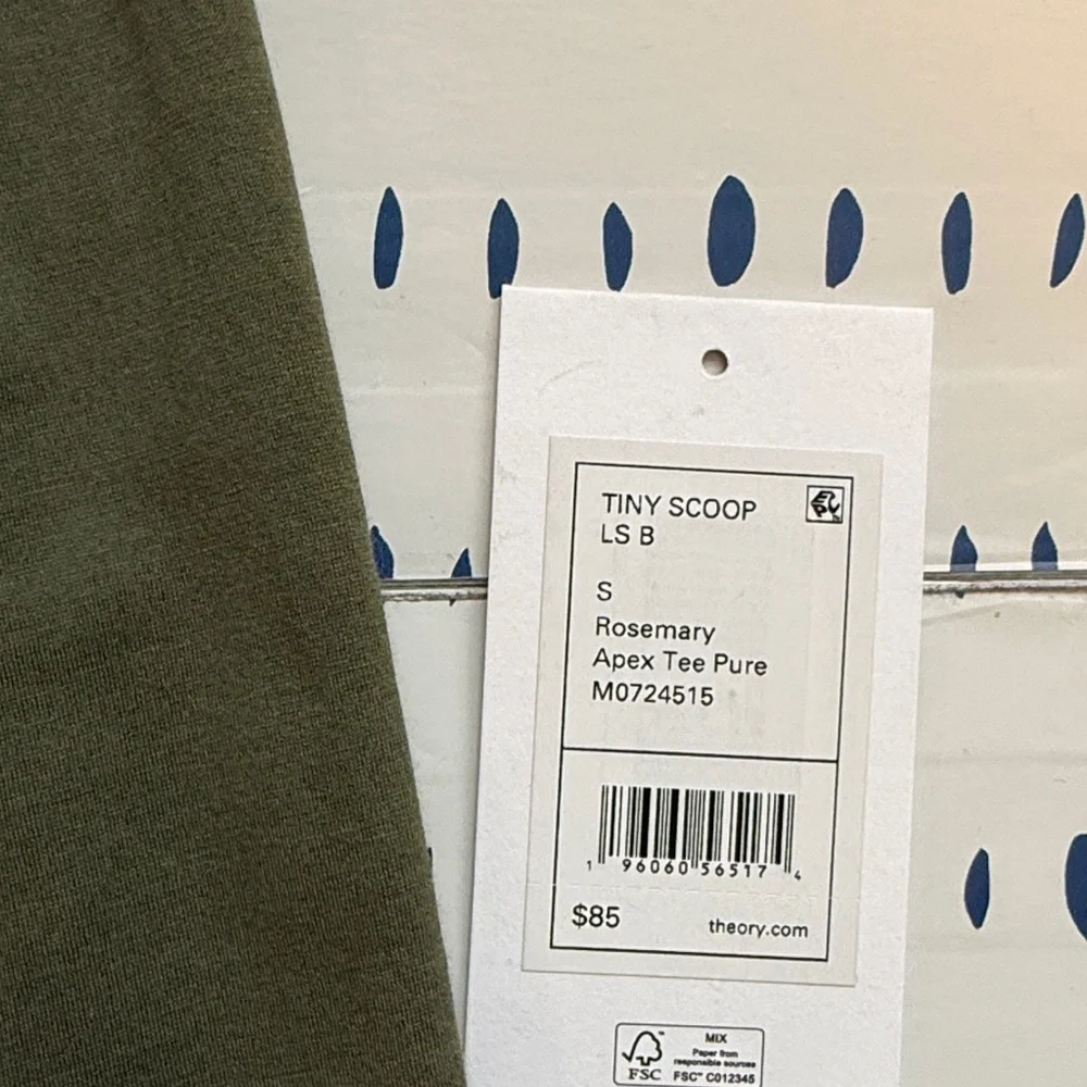 Theory Scoop Long Sleeve Tee in Rosemary - Picture 3 of 5